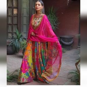 Fahad hussain print museum collection 2 PC dress